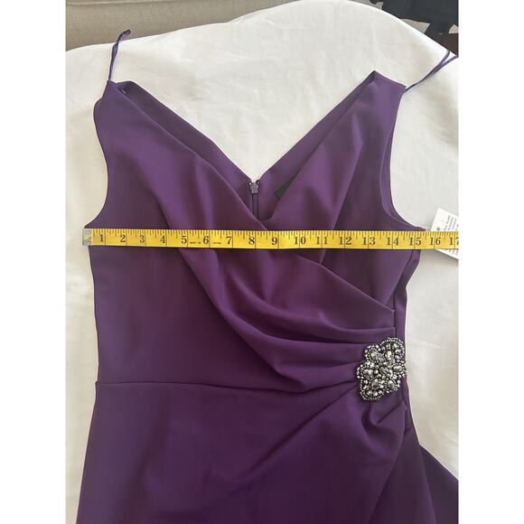 Alex Evenings Short Side Ruched Cascade Ruffle Skirt Beaded Womens Size 4 NWT - Picture 6 of 9